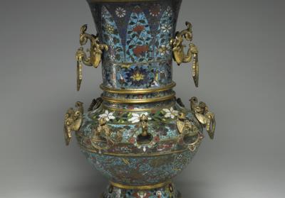 图片[2]-Copper vase with phoenix pattern in cloisonne enamels, Qing dynasty (1644-1911)-China Archive